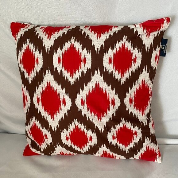 Phantoscope 2 Piece Red & Brown and White Graphic Accent Pillow Case Set - Picture 4 of 7